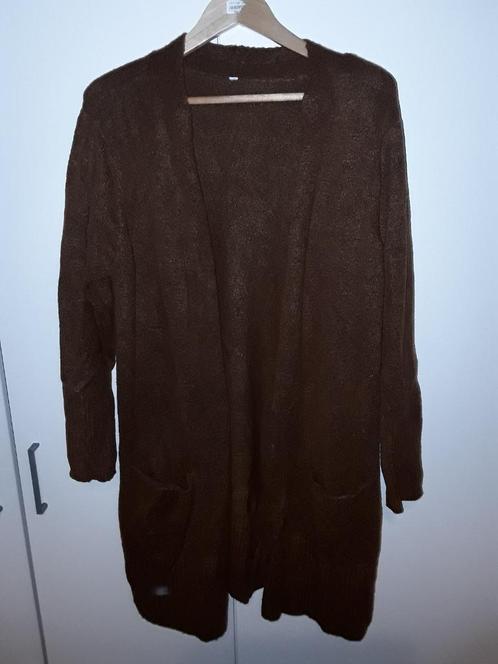 Miss Etam Donkerbruin Lang Vest Maat XL, Kleding | Dames, Truien en Vesten, Zo goed als nieuw, Maat 46/48 (XL) of groter, Bruin