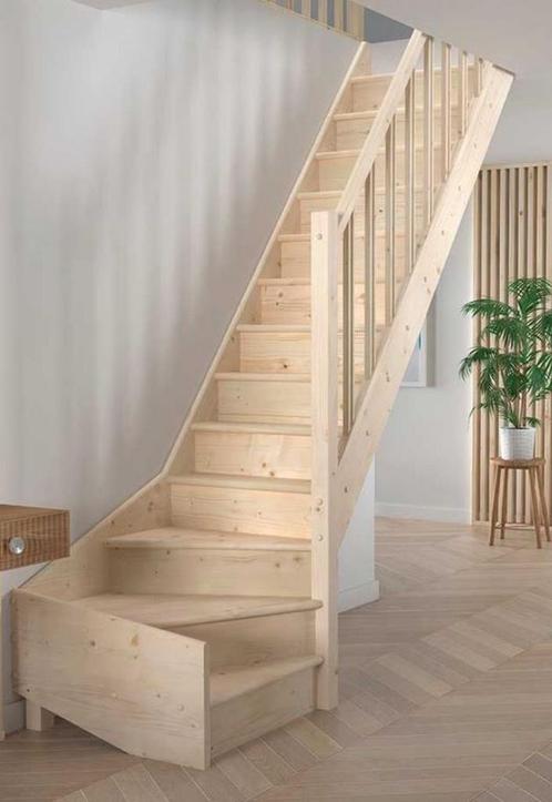 Molenaarstrap met onderkwart + leuning, h. 280 cm, br. 80 cm, Doe-het-zelf en Verbouw, Ladders en Trappen, Nieuw, Trap, 2 tot 4 meter