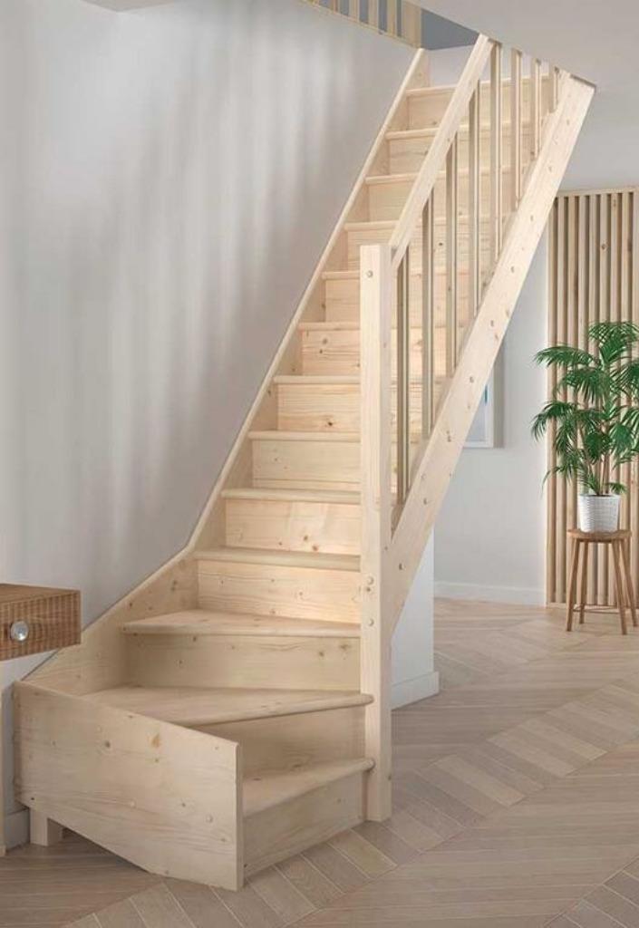 Molenaarstrap met onderkwart + leuning, h. 280 cm, br. 80 cm, Doe-het-zelf en Verbouw, Ladders en Trappen, Nieuw, Trap, 2 tot 4 meter