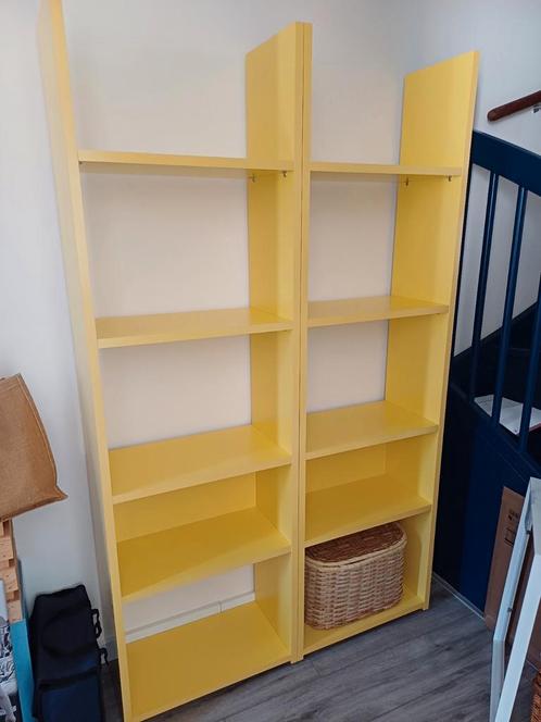 2x Gele boekenkast / wandrek B 55,5cm D 28,5cm H 183cm, Huis en Inrichting, Kasten | Boekenkasten, Zo goed als nieuw, 50 tot 100 cm