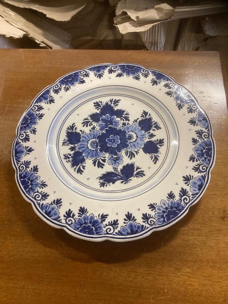 Antiek Wandbord Delfts Blauw diameter 32 cm, Antiek en Kunst, Antiek | Wandborden en Tegels, Ophalen