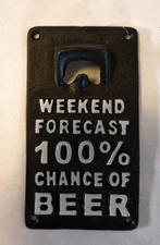 Bieropener, beer, weekend forecast, bier, opener, open, Huis en Inrichting, Ophalen of Verzenden, Nieuw