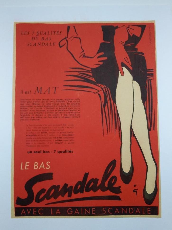 “Le Bas Scandale - René Gruau” (1909 – 2004), Antiek en Kunst, Kunst | Schilderijen | Modern, Ophalen of Verzenden