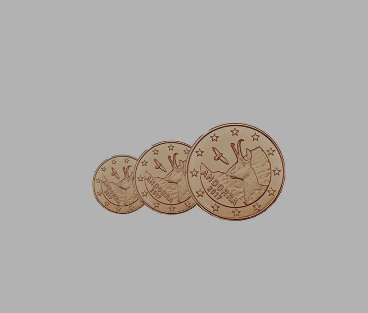 1+2+5 cent UNC Andorra en andere landen vanaf 1 euro, Postzegels en Munten, Munten | Europa | Euromunten, Setje, 5 cent, Overige landen