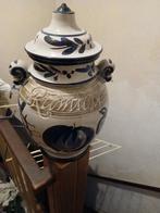 Römertopf Aardewerk Pot met Deksel - Blauw/Wit, Antiek en Kunst, Ophalen of Verzenden