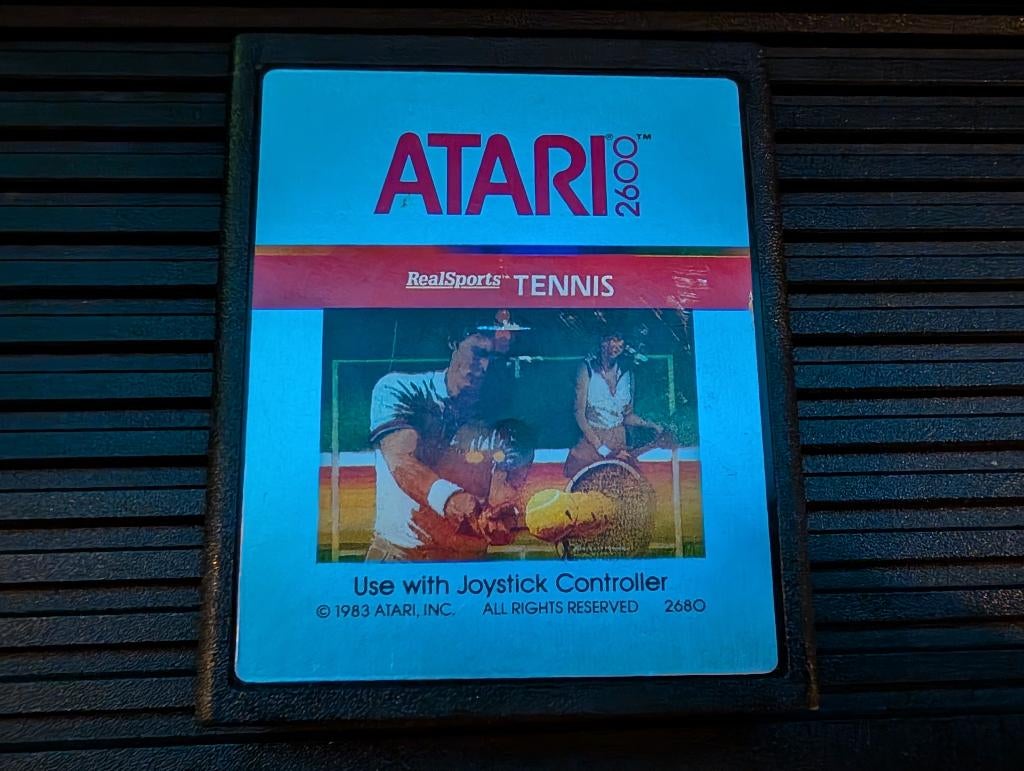 Realsports Tennis - Atari 2600 spel game, Spelcomputers en Games, Games | Atari, Gebruikt, 1 speler, Ophalen of Verzenden, Vanaf 7 jaar
