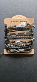 Set van 5 lederen armbandjes inclusief verzenden, Ophalen of Verzenden, Nieuw, Leer