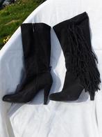 Gave hoge zwarte laarzen met franjes. Mt 37 Merk Zara, Hoge laarzen, ., Zwart, Ophalen of Verzenden