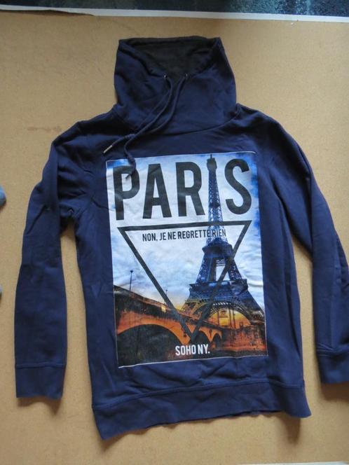 Donkerblauwe trui met leuke print van SOHO NY, maat M, Kleding | Heren, Truien en Vesten, Gedragen, Maat 52/54 (L), Blauw, Ophalen of Verzenden