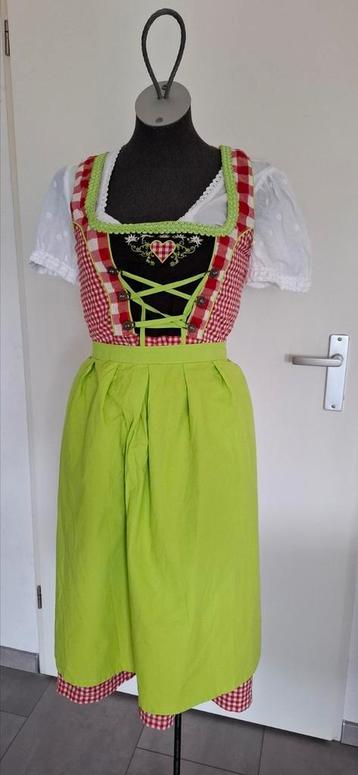 Dirndl oktoberfeest jurk maat 36 S rood wit groen  igs beschikbaar voor biedingen