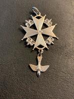 Hugenotenkruis, Sieraden, Tassen en Uiterlijk, Kettinghangers, Ophalen of Verzenden, Zo goed als nieuw, Zilver
