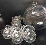 Bowl punch set uniek kristallen glas 12 delig vintage, Ophalen of Verzenden, Zo goed als nieuw