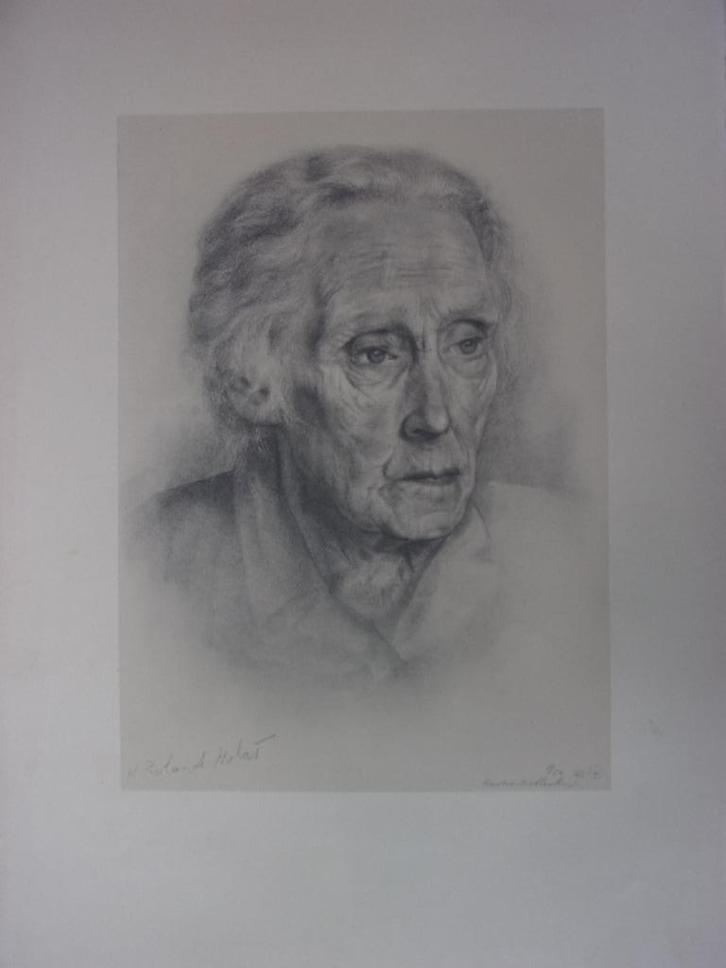 Dobbenburg, Aart v. - Portret H. Roland Holst 1949, Antiek en Kunst, Kunst | Etsen en Gravures, Ophalen of Verzenden