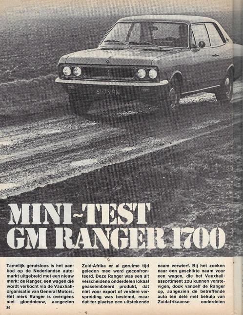 Mini-test GM RANGER 1700, Autovisie, 1971., Boeken, Auto's | Folders en Tijdschriften, Zo goed als nieuw, Overige merken, Verzenden