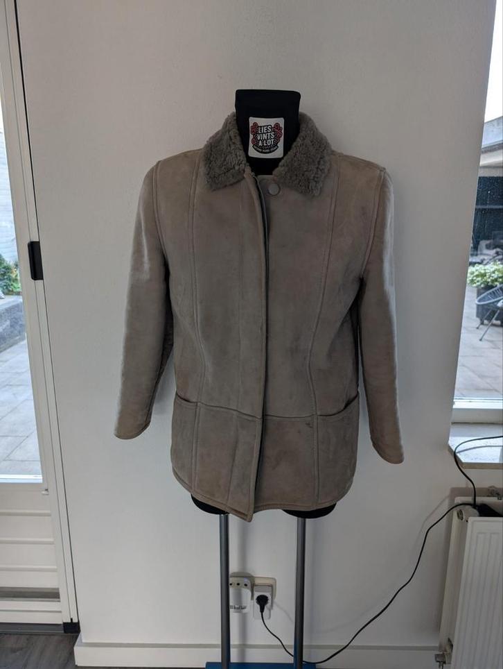Vintage wollen duffelcoat - Scaffa, Kleding | Dames, Jassen | Zomer, Gedragen, Maat 42/44 (L), Beige, Ophalen of Verzenden