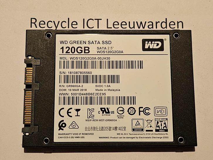 Western digital 120gb laptop ssd hdd hardeschijf wd green, Computers en Software, Harde schijven, Gebruikt, Laptop, Intern, SSD