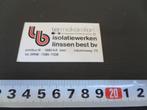 sticker best termokomfort isolatiewerken linssen shell termo, Verzamelen, Ophalen, Zo goed als nieuw, Bedrijf of Vereniging
