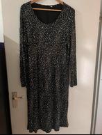 Nette jurk lange mouw Zwart met stippen Maat 44/46 Juna rose, Zwart, Maat 42/44 (L), Ophalen of Verzenden, Zo goed als nieuw