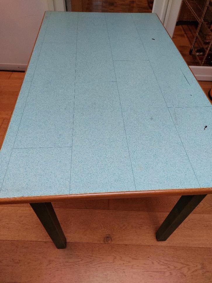 Tafel, Huis en Inrichting, Tafels | Eettafels, Gebruikt, 50 tot 100 cm, 100 tot 150 cm, Rechthoekig, Ophalen