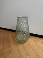 Grote groene glazen vaas 30 cm stevige bloemenvaas, Ophalen, Minder dan 50 cm, Groen, Glas