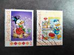 Nederland 2 Donald Duck zegels gestempeld, Postzegels en Munten, Verzenden, Na 1940, Gestempeld