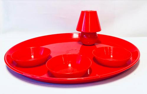 Fatboy snacklight - 5 delige set in rood *design*, Huis en Inrichting, Woonaccessoires | Dienbladen, Gebruikt, Kunststof, Rond