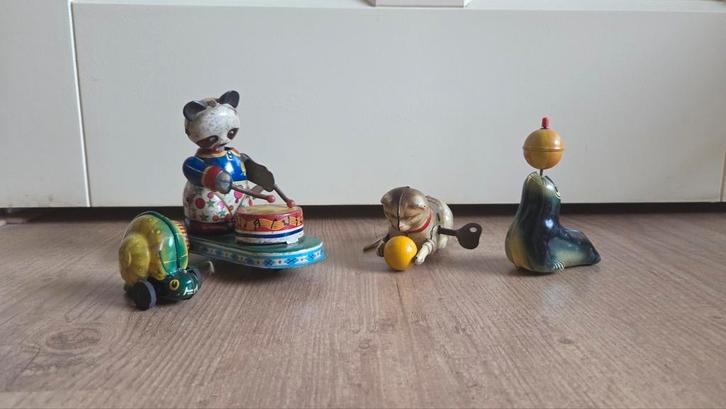 Antiek kinderspeelgoed: opwindbare diertjes, Antiek en Kunst, Curiosa en Brocante, Ophalen of Verzenden