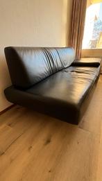 Montel Zwart Lederen Daybed Bank, Huis en Inrichting, Banken | Sofa's en Chaises Longues, Ophalen, Gebruikt, Overige maten, Design