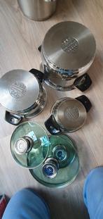 Berghoff Pannenset - 3 Pannen - Gasfornuis, Huis en Inrichting, Keuken | Potten en Pannen, Gebruikt, Keramische plaat, Pannenset