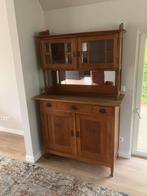 Eiken buffetkast, Ophalen, Gebruikt, 100 tot 150 cm, Glas