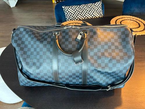 Louis Vuitton Keepall Bandoulière 55, Sieraden, Tassen en Uiterlijk, Tassen | Reistassen en Weekendtassen, Zo goed als nieuw, Blauw