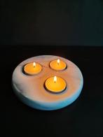 Marmeren Cirkelvormige waxine lichthouder., Overige materialen, Gebruikt, Ophalen of Verzenden, Grijs