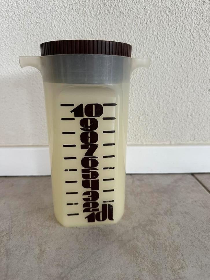 retro litermaat maatbeker 10DL of 1L  en los deksel kunstof, Huis en Inrichting, Keuken | Keukenbenodigdheden, Gebruikt, Ophalen of Verzenden