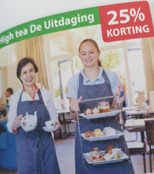 High tea De Uitdaging 25% kortingscode, Tickets en Kaartjes, Kortingen en Cadeaubonnen, Drie personen of meer, Overige typen, Kortingsbon