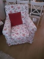 Fauteuil met bloemenpatroon, Huis en Inrichting, Fauteuils, Ophalen, Zo goed als nieuw, Hout