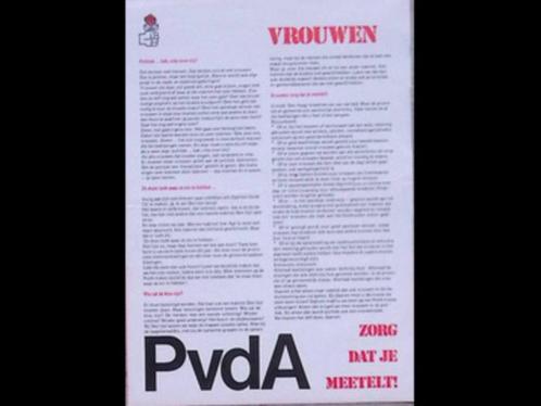 tekst affiche vrouwenrechten -  vrouwen kies PvdA, Verzamelen, Posters, Gebruikt, Overige onderwerpen, A4 of kleiner, Rechthoekig Staand