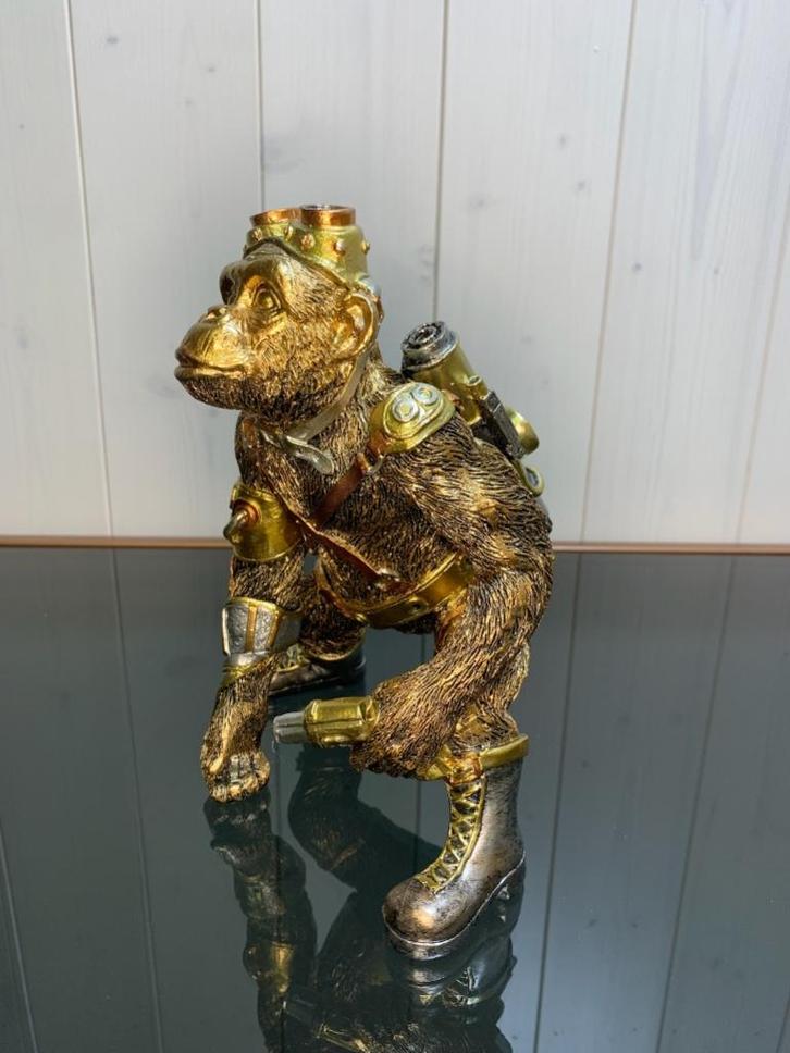Chimpansee goud kleurig   21cm hoog Steampunk collectie, Huis en Inrichting, Woonaccessoires | Overige, Nieuw, Ophalen of Verzenden