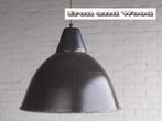 Hanglamp zwart oud emaille -  afmeting: H38 D44, Huis en Inrichting, Lampen | Hanglampen, Ophalen of Verzenden, Gebruikt, Zwart emaille landelijk robuust stoere vintage oud