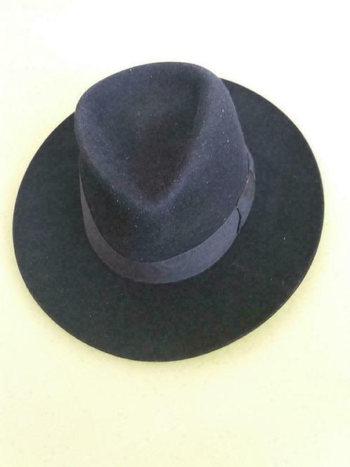 Vilten Hoed - Stanton - Zwart - VINTAGE, Kleding | Dames, Hoeden en Petten, Zo goed als nieuw, Hoed, 55 cm (S, 6⅞ inch) of minder