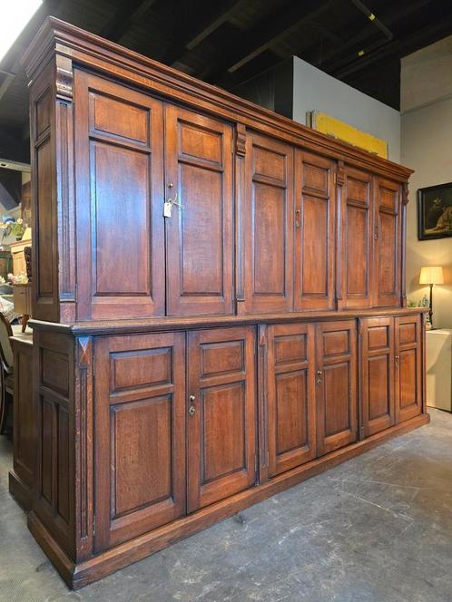 Statige eiken boekenkast | buffetkast | archiefkast, Huis en Inrichting, Kasten | Buffetkasten, Gebruikt, 200 cm of meer, 200 cm of meer