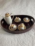 Zeer mooi servies met bladgoud incl dienblad, Ophalen of Verzenden, Nieuw, Hout