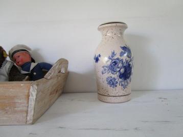 Retro vaas Blauw wit keramiek. Scheurich keramik. beschikbaar voor biedingen