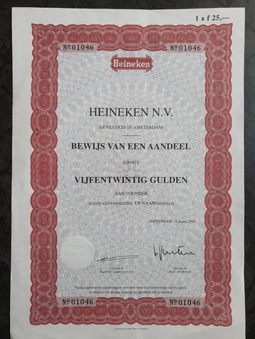 Aandeel Heineken aan toonder beschikbaar voor biedingen