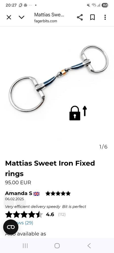 Fager Mattias 12.5cm, Dieren en Toebehoren, Paarden en Pony's | Hoofdstellen en Tuigage, Zo goed als nieuw, Dressuur, Ophalen of Verzenden