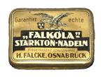 blik gramophone needle tin Falkola Falcke Osnabrück naalden, Verzenden, Gebruikt, Overige, Overige merken