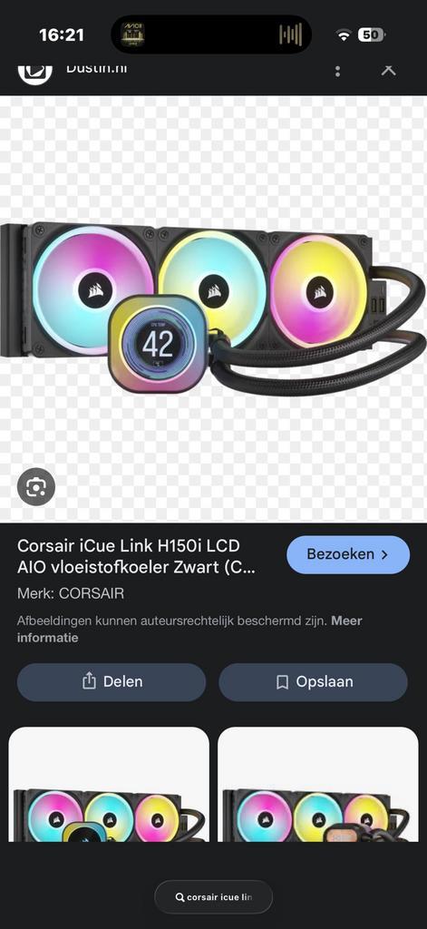 Corsair h150i icue link LCD, Computers en Software, Computerkoelers, Zo goed als nieuw, Waterkoeling, Ophalen of Verzenden