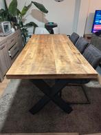 Mangohouten eettafel 220x100cm, Ophalen, 200 cm of meer, 50 tot 100 cm, Zo goed als nieuw