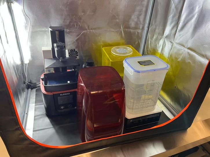 Elegoo Mars 3 Pro met heater + Wash & Cure + Resin, Computers en Software, 3D-printerbenodigheden, Zo goed als nieuw, Ophalen