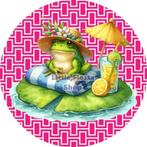 LF4000 ouwel kikker 20x4,7cm eetbare cupcake rondjes vers, Ophalen of Verzenden, Nieuw, Cupcakes, Versiering