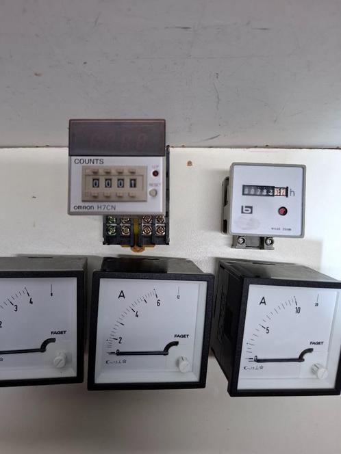 Counter Teller, Urenteller en 3 Ampere  meters, Doe-het-zelf en Verbouw, Meetapparatuur, Nieuw, Elektriciteit, Ophalen of Verzenden